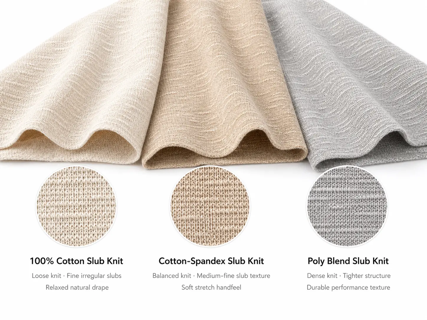 100% Cotton Slub Knit Fabric - Image 3